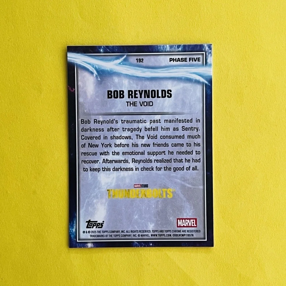 2025 Topps Chrome Marvel Bob Reynolds The Void Blue Ray Wave Debut #192‎